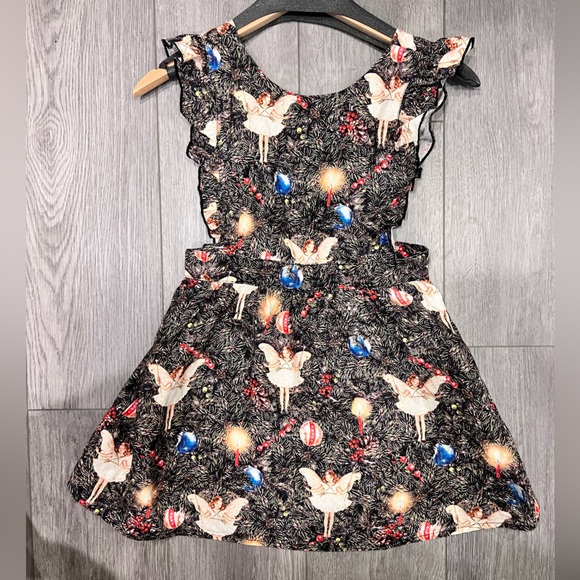 Kip & Co Flower Fairies Christmas Angel Heirloom Linen Pinafore Dress - Picture 2 of 13